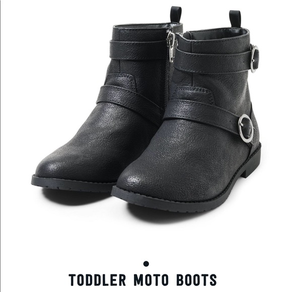 Crazy 8 Black Toddler Moto Boots - Picture 2 of 8